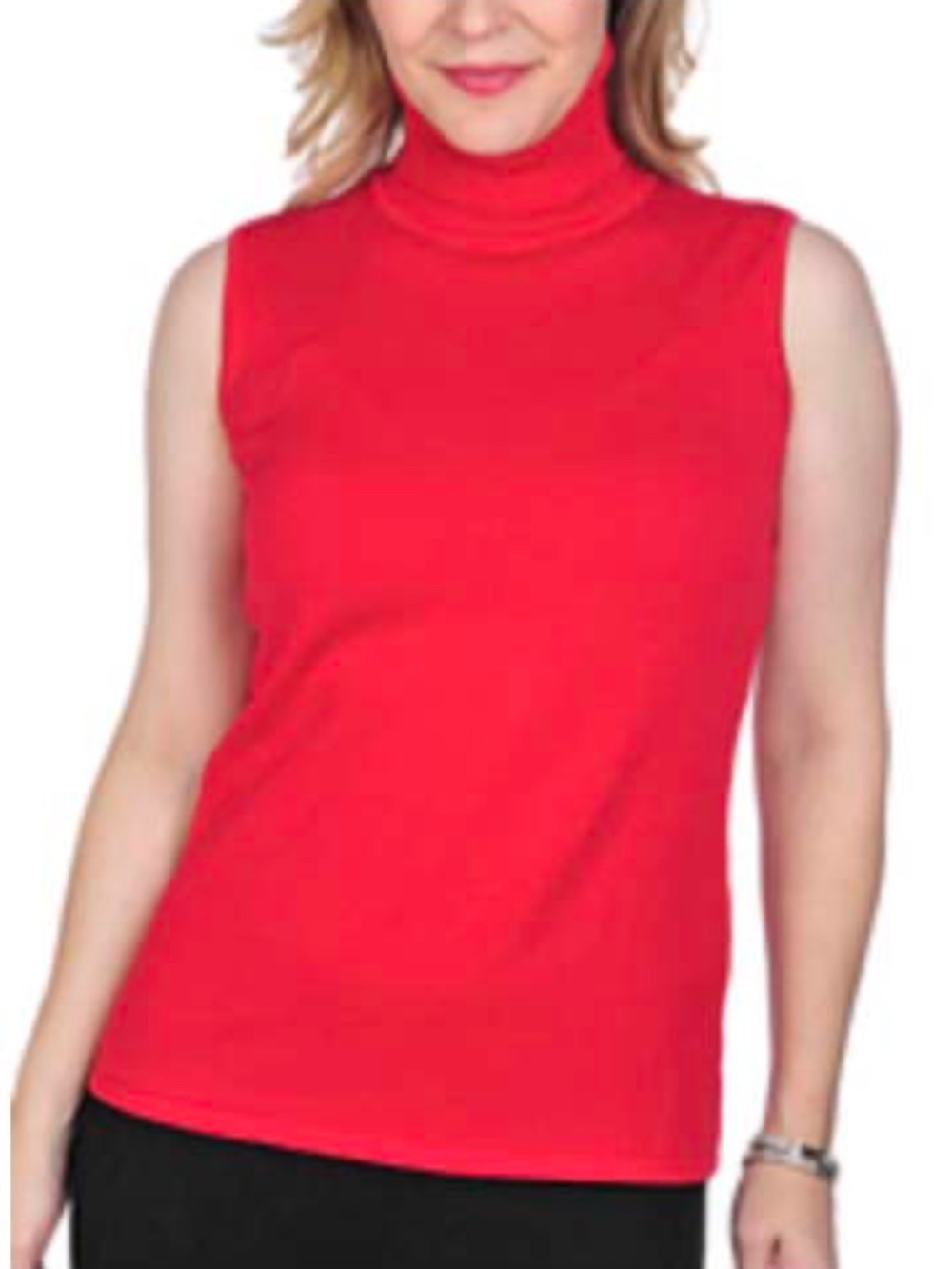 TURTLENECK TANK, RED, SIZE 2X, VERY STRETCHY, JOAN RIVERS, IN ORIGINAL BAG, NEW,